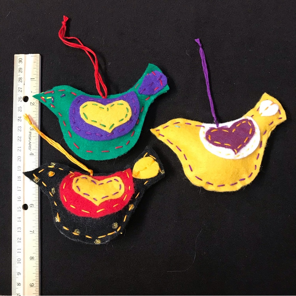Handmade Christmas Bird Ornaments